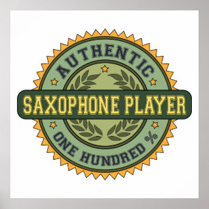 Authentischer Saxophone-Spieler Poster