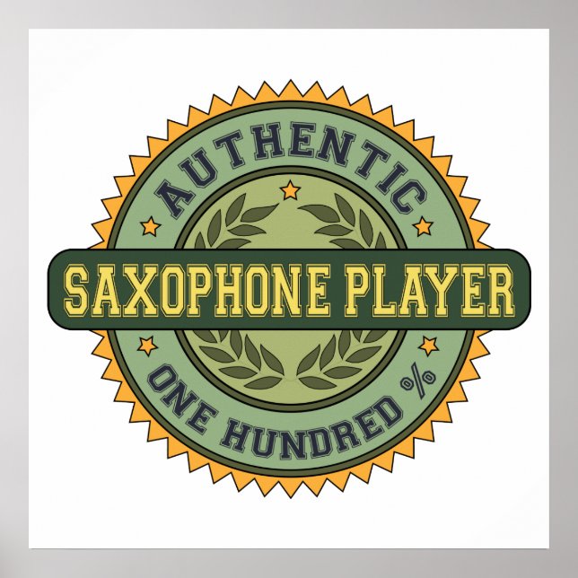 Authentischer Saxophone-Spieler Poster (Vorne)