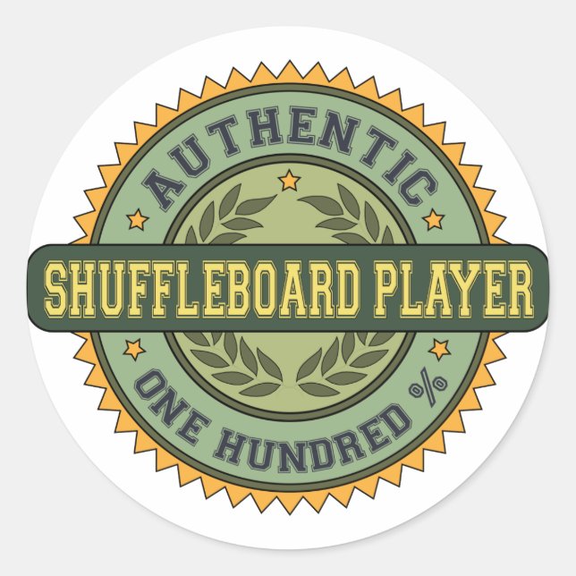Authentischer Shuffleboard-Player Runder Aufkleber (Vorderseite)