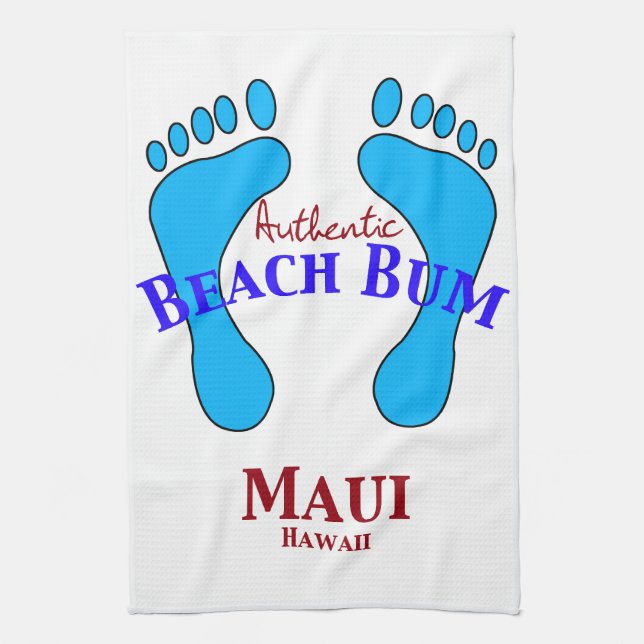 Authentischer Strand-Gammler Maui Hawaii Küchentuch (Vertikal)