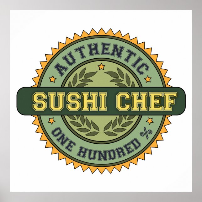 Authentischer Sushi-Koch Poster (Vorne)