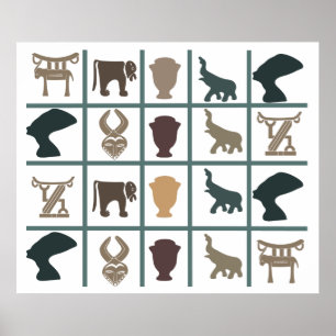 authentisches afrikanisches Stamm Poster