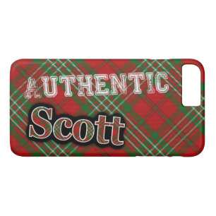 Authentisches Clan Scott Scottish Tartan Design iPhone 8 Plus/7 Plus Hülle