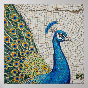 Authentisches Pfauenmosaik Poster