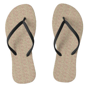 Authentisches Utility-Khaki- und Burgunder-Blumenm Flip Flops