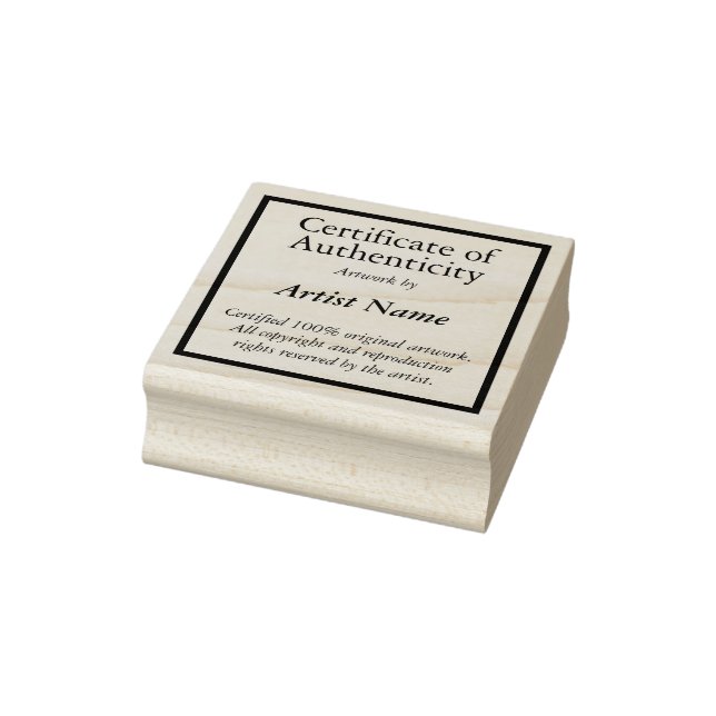 Authentizitätszertifikat für benutzerdefinierbares gummistempel (Stempel)