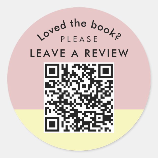 Author Book Review Request QR Code Pastel Runder Aufkleber (Vorderseite)