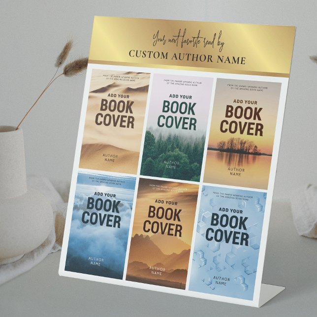 Author Book Series Photo Collage White & Gold Sockelschild (Von Creator hochgeladen)