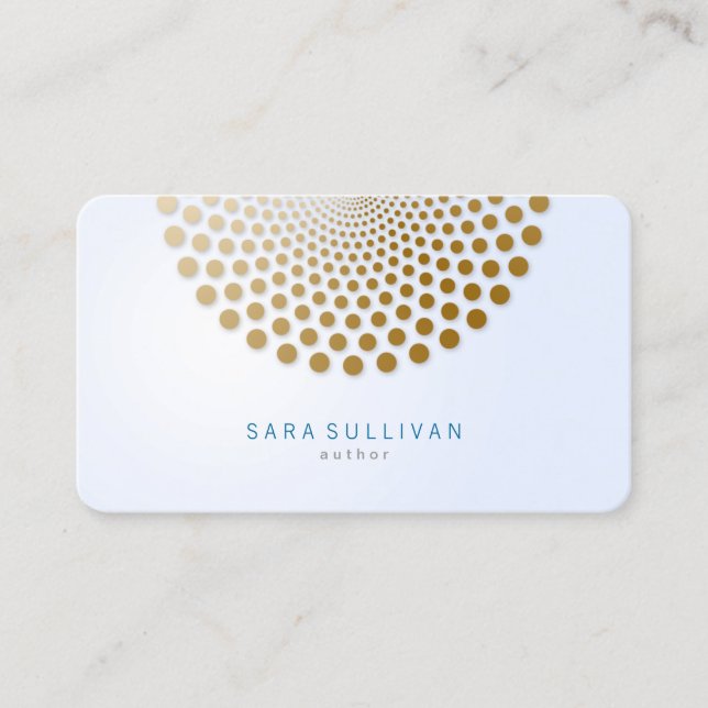 Author Business Card Elegantes Circle Dots Motiv Visitenkarte (Vorderseite)