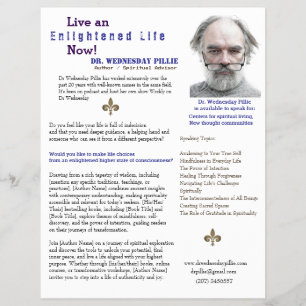 Author One Sheet Book Marketing Blue Flyer