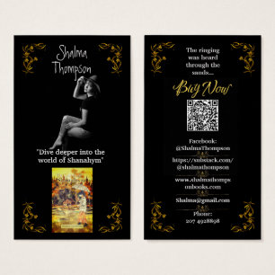 Author Werbeaktion Gold Floral Visitenkarten