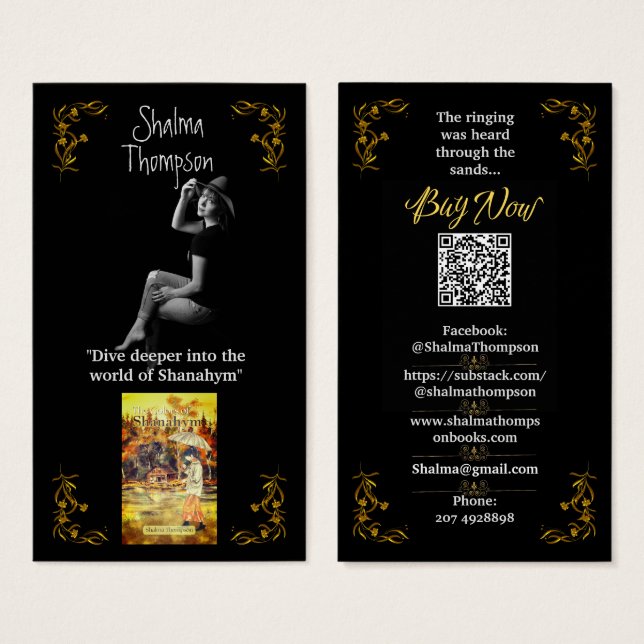 Author Werbeaktion Gold Floral Visitenkarten (Vorne & Hinten)