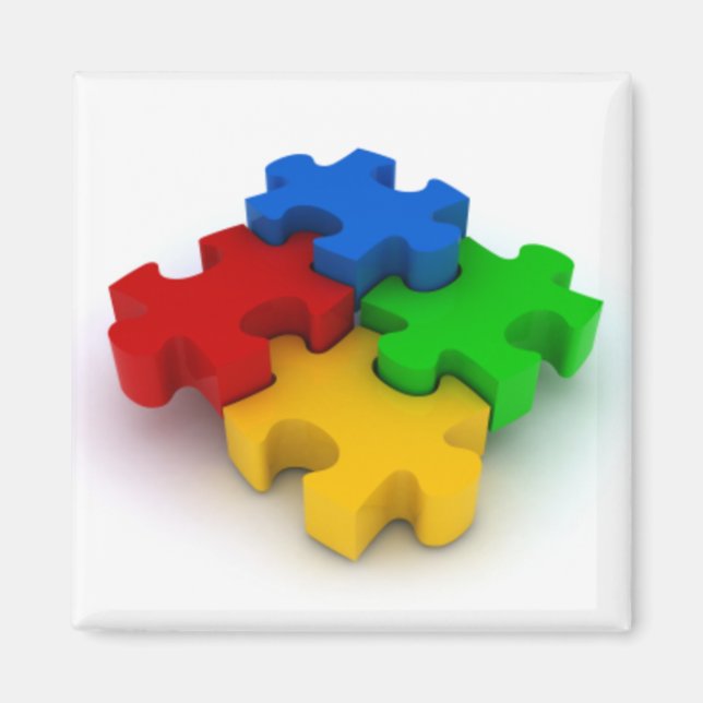 Autism 3D Puzzle Pièces frigo magnets (Devant)