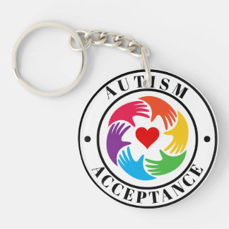 Autism Acceptance Hands & Heart Circle Schlüsselanhänger