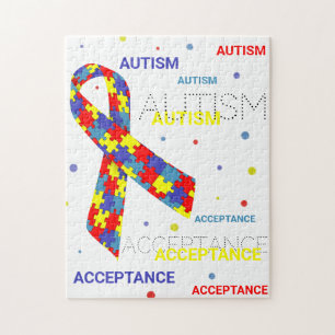 Autism Acceptance ribbon dots Puzzle