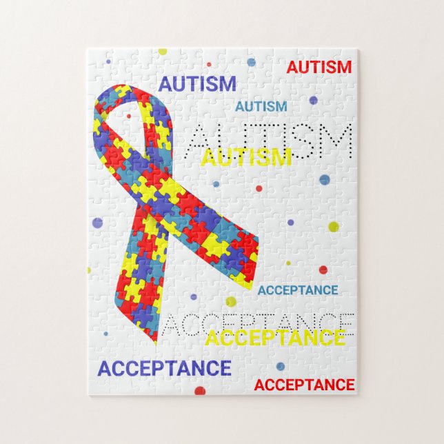 Autism Acceptance ribbon dots Puzzle (Vertikal)