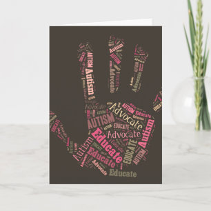 Autism Advocate and Educate Note Card Hand GTK Karte
