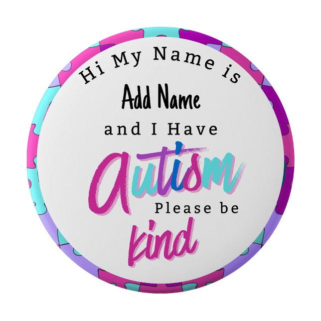 Autism Alert Im Autistic Pin id Badge Button (Autism Alert Im Autistic Pin id Badge)
