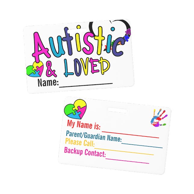 Autism Alert Name Badge Ausweis (Autism Alert Id Name Badge)