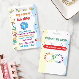Autism Alert Nonverbal Autistic Contact Badge