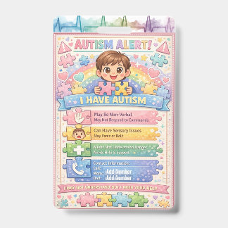 Autism Alert Nonverbal Autistic Contact Badge