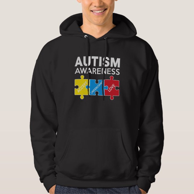 Autism Awareness Accept Support Love Puzzle Men Wo Hoodie (Vorderseite)