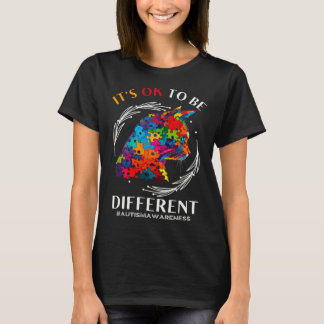Autism Awareness Acceptance Cats Its Ok To Be Diff T-Shirt
