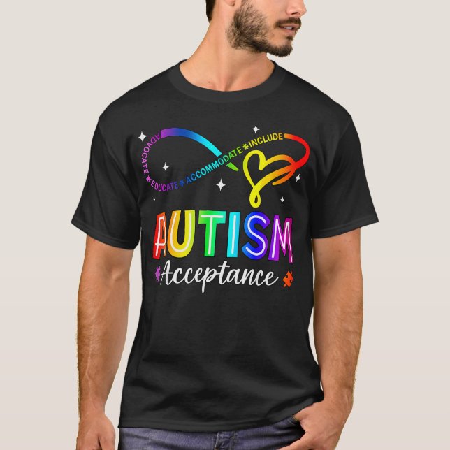 Autism Awareness Acceptance Infinity Symbol T-Shirt (Vorderseite)
