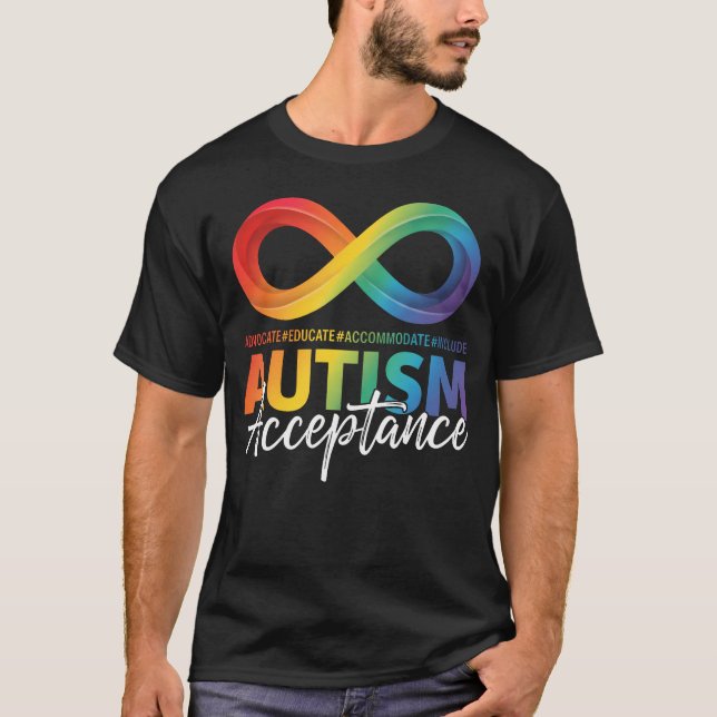 Autism Awareness Acceptance Infinity Symbol T-Shirt (Vorderseite)