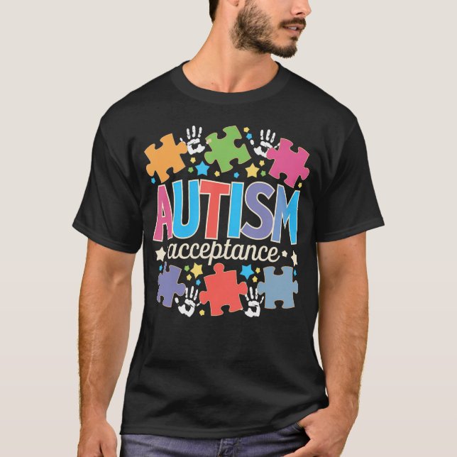 Autism Awareness Acceptance Puzzles T-Shirt (Vorderseite)