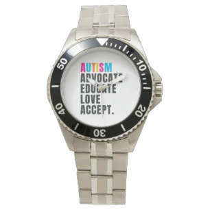 Autism Awareness Advocate Educate Love Accept Armbanduhr
