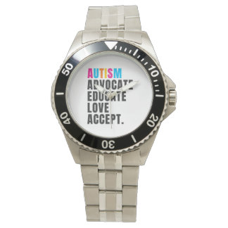 Autism Awareness Advocate Educate Love Accept Armbanduhr