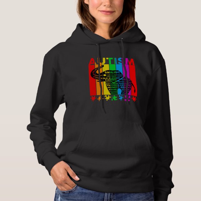 Autism Awareness Autism Elephant Support Autism Hoodie (Vorderseite)
