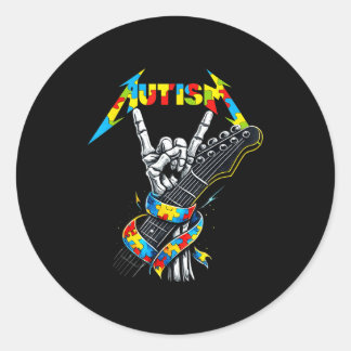 Autism awareness autism skeleton guitar player roc runder aufkleber