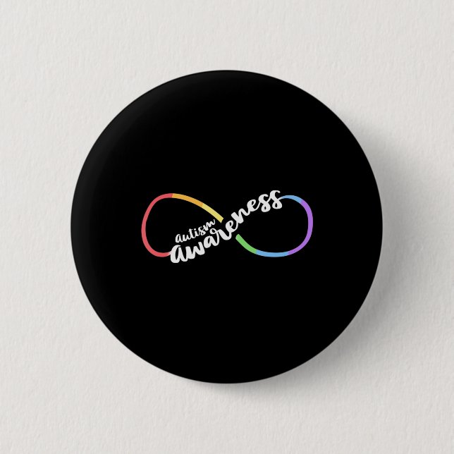 Autism Awareness Autistic Acceptance Rainbow Infin Button (Vorderseite)