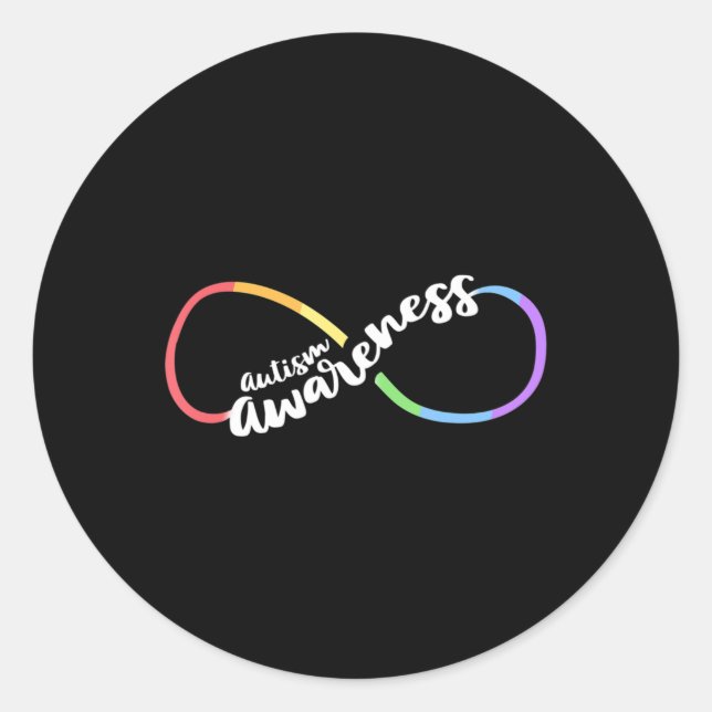 Autism Awareness Autistic Acceptance Rainbow Infin Runder Aufkleber (Vorderseite)