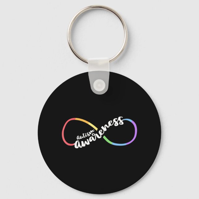 Autism Awareness Autistic Acceptance Rainbow Infin Schlüsselanhänger (Vorderseite)
