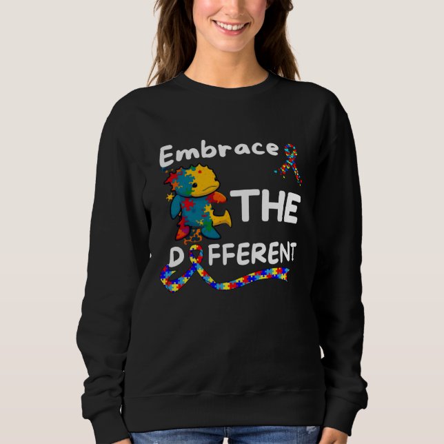 Autism Awareness Axolotl Embrace Different Unmaski Sweatshirt (Vorderseite)