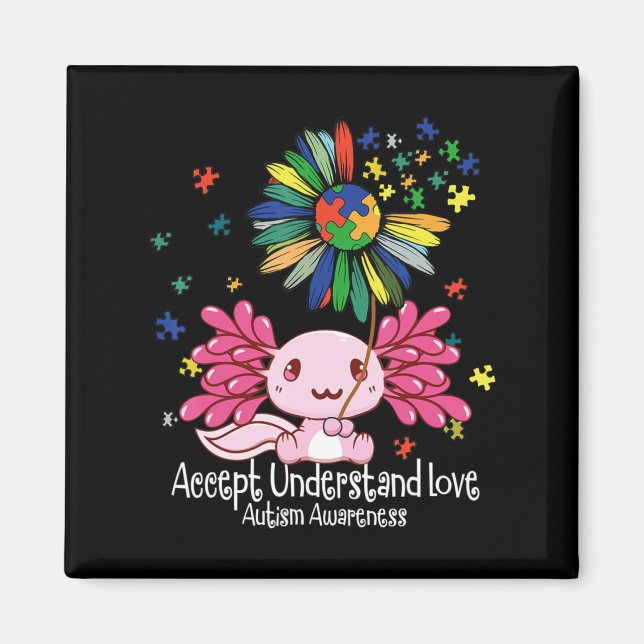 Autism awareness , axolotl lovers T-Shirt134  Magnet (Vorne)