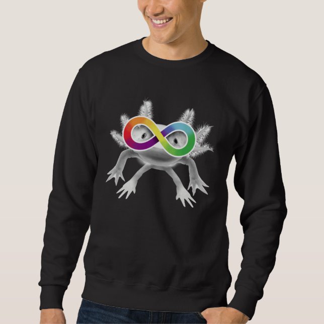 Autism Awareness Axolotl with Infinity Symbol Glas Sweatshirt (Vorderseite)