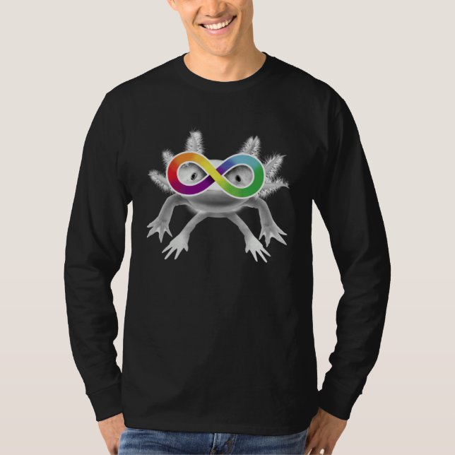 Autism Awareness Axolotl with Infinity Symbol Glas T-Shirt (Vorderseite)