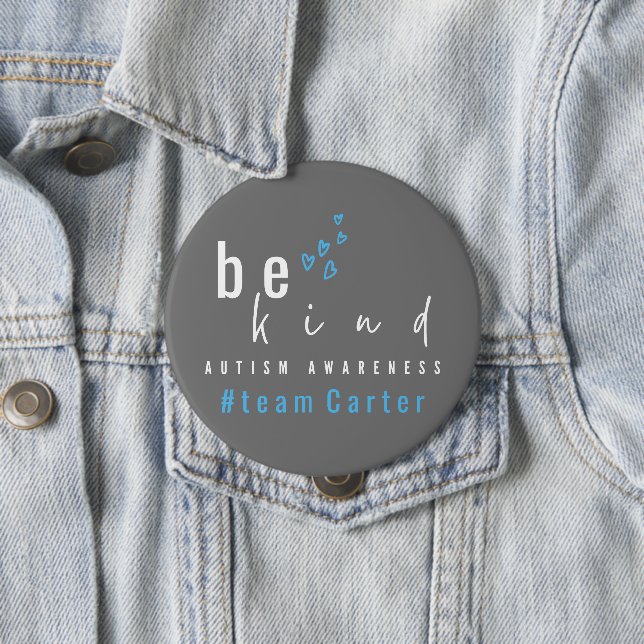 autism awareness be kind blue #team name custom  button (Beispiel)