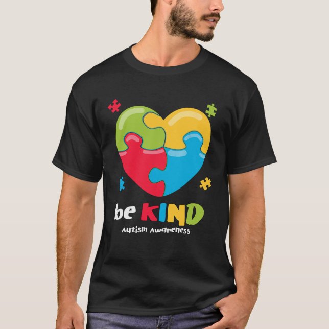 Autism Awareness   Be Kind Puzzle Heart Kindness   T-Shirt (Vorderseite)