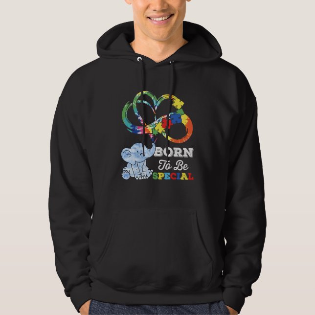 Autism Awareness Born Special Elephant Infinity Lo Hoodie (Vorderseite)
