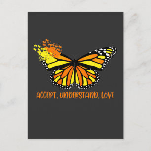 Autism Awareness Butterfly Accept Understand Love Postkarte
