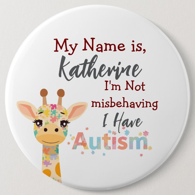 Autism awareness button, I'm not misbehaving  Button (Vorderseite)