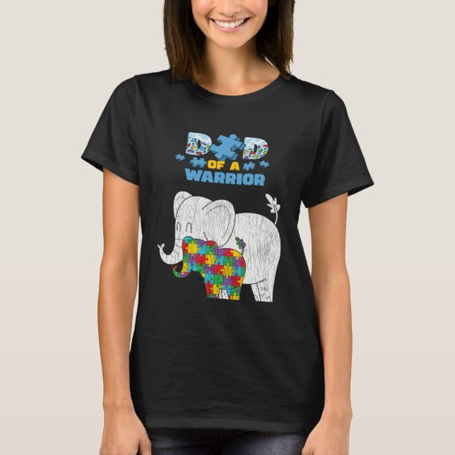 Autism Awareness Dad Of A Warrior Proud Autism Son T-Shirt (Vorderseite)