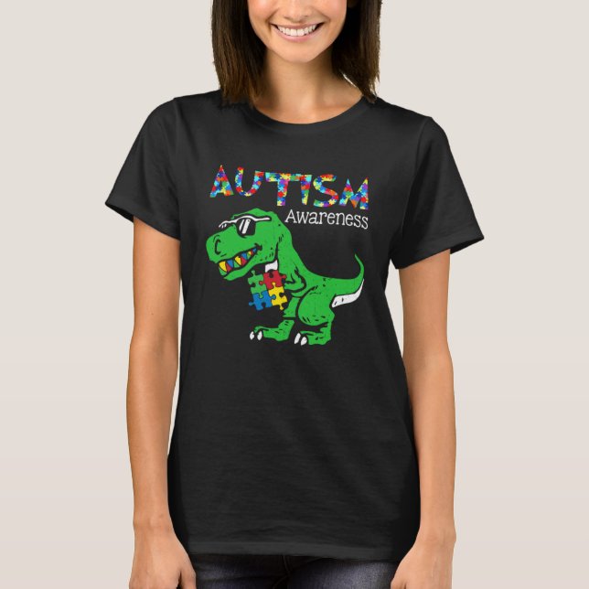 Autism Awareness Dinosaur Its Ok To Be Different B T-Shirt (Vorderseite)