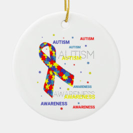 Autism Awareness dots Metal Ornament