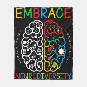 Autism Awareness Embrace Neurodiversity ADHD Auti Fleecedecke